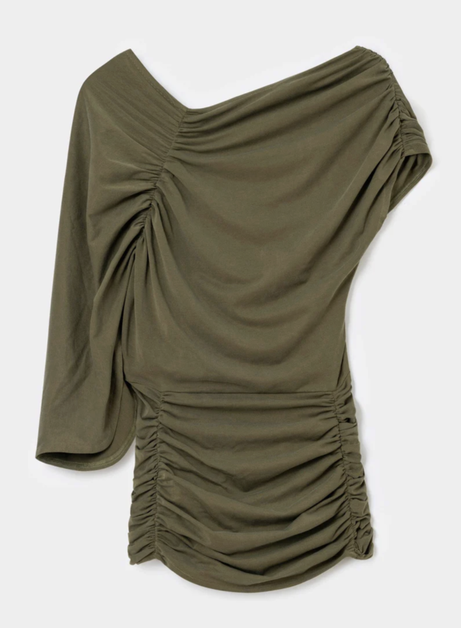 LAAGAM - Aeris Draped Top - Khaki