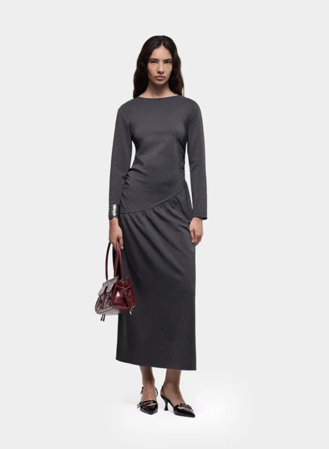 LAAGAM - Musa Draped Long Dress - Grey
