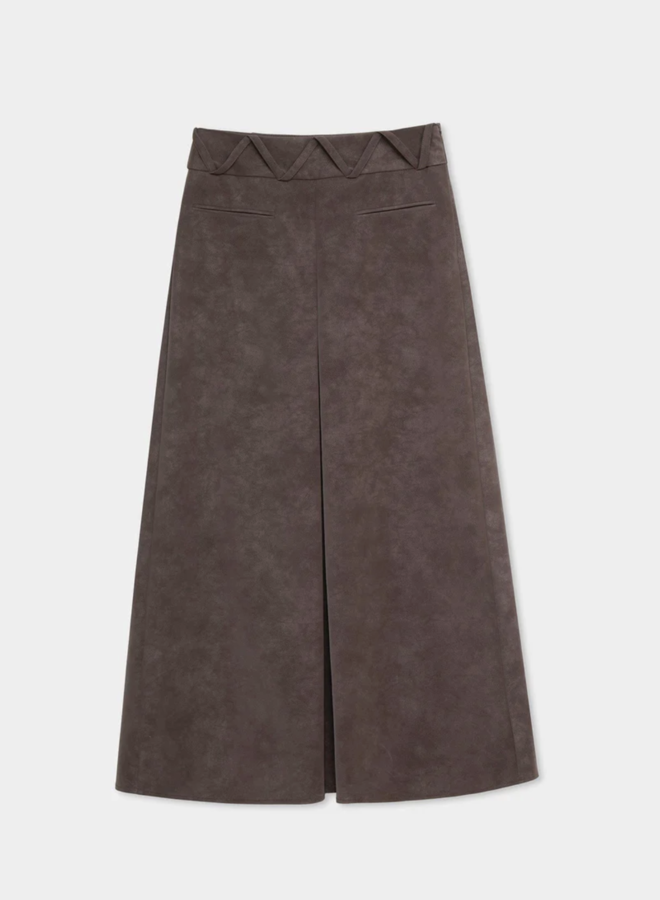LAAGAM - Zinnia Midi Skirt - Brown