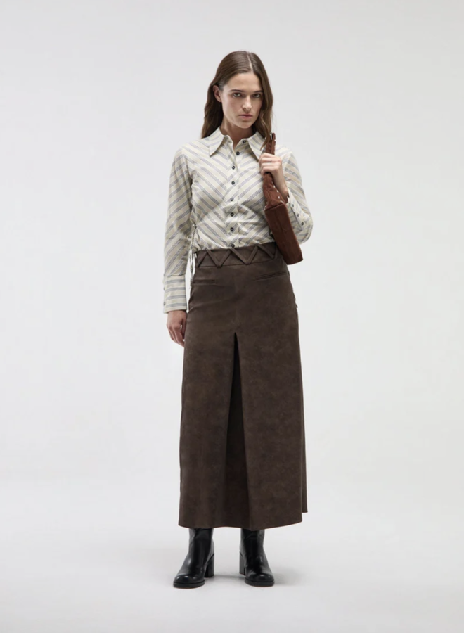 LAAGAM - Zinnia Midi Skirt - Brown