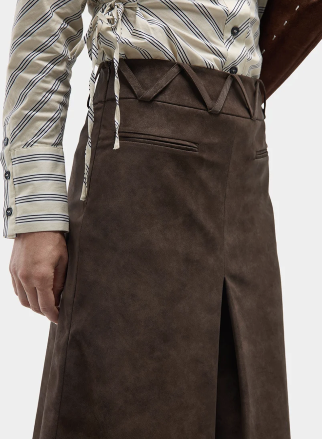 LAAGAM - Zinnia Midi Skirt - Brown
