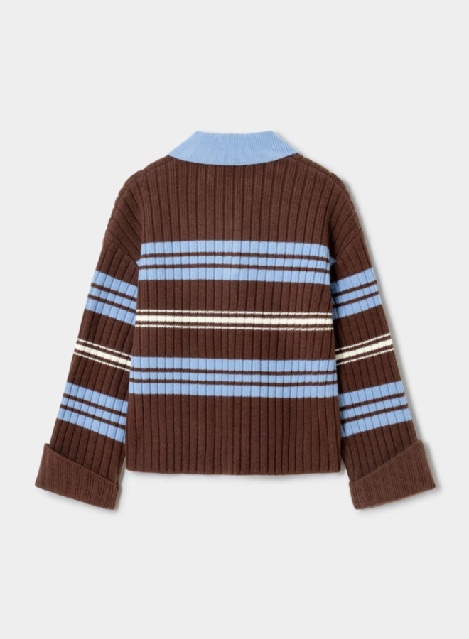 LAAGAM - Graz Polo Knit - Brown Striped
