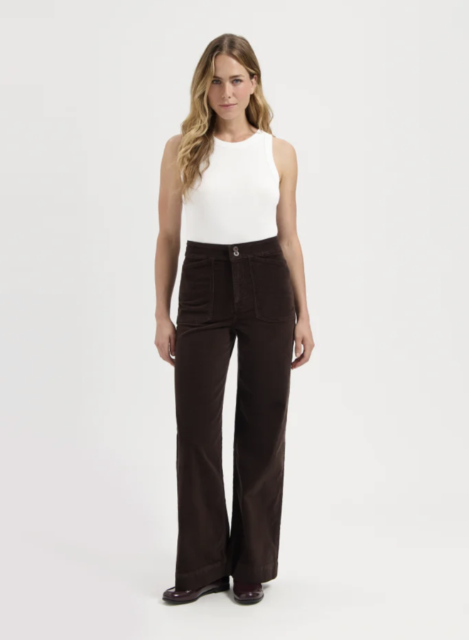 Kuyichi - Farrah Worker Corduroy - Deep Brown