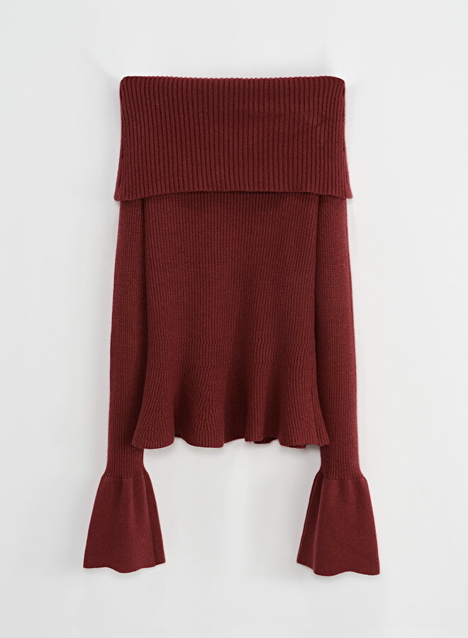 Off Shoulder Knit Elise - Bordeaux (One Size)