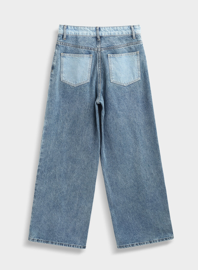 Buttoned Jazzy Jeans - Light & Blue Denim