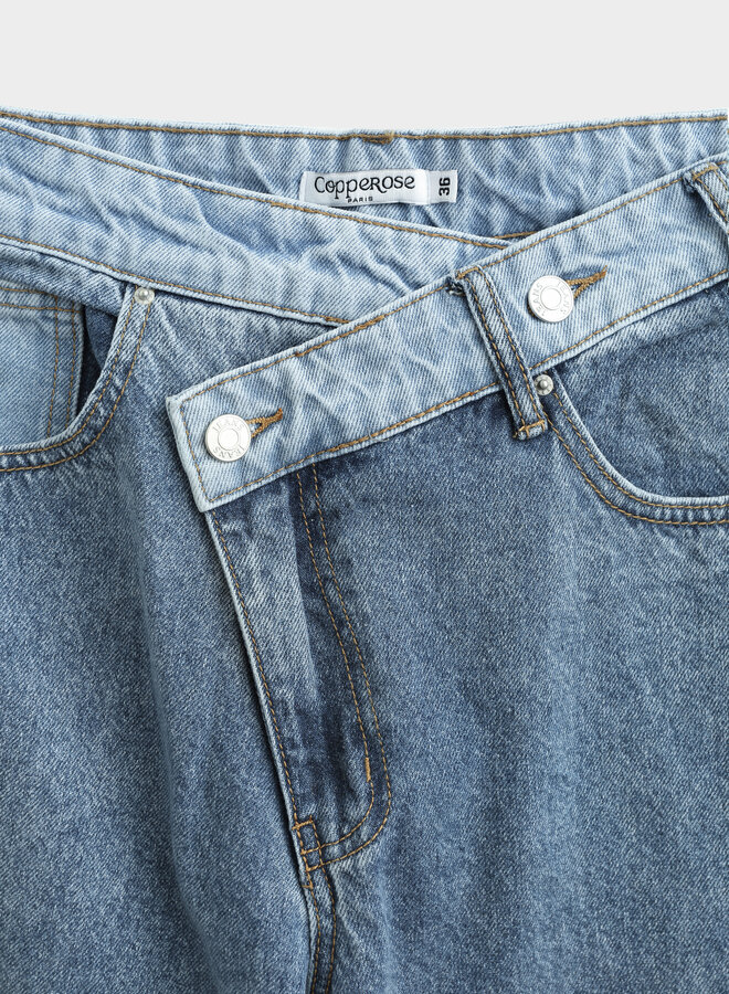 Buttoned Jazzy Jeans - Light & Blue Denim