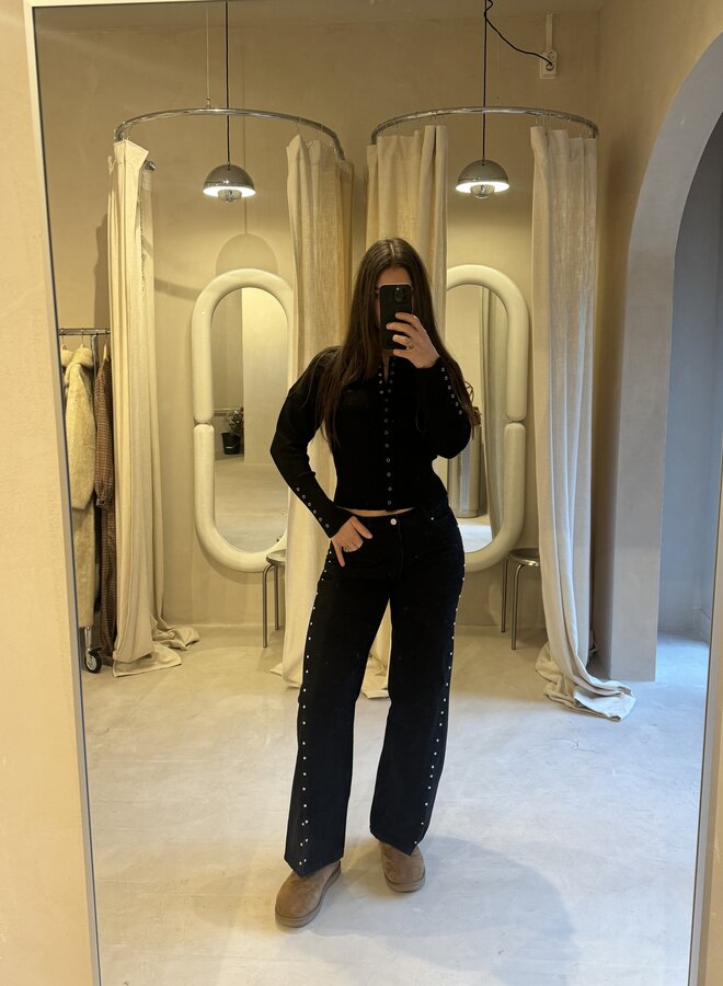 Studded Jeans - Noir
