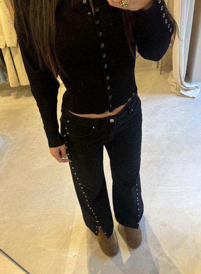 Studded Jeans - Noir