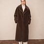 Faux Fur Coat - Marron
