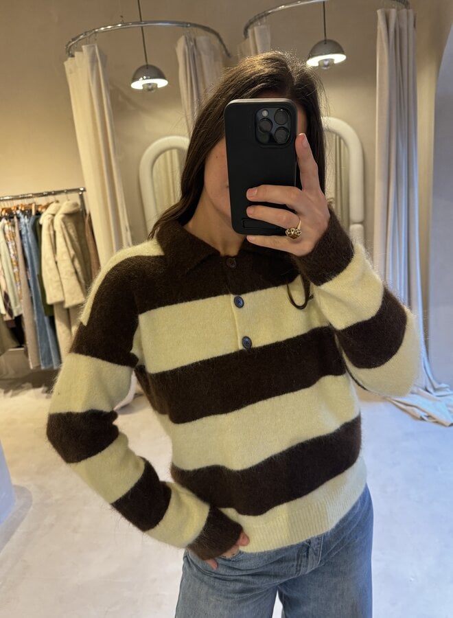 Bee Stripes Polo - Marron et Jaune (One Size)