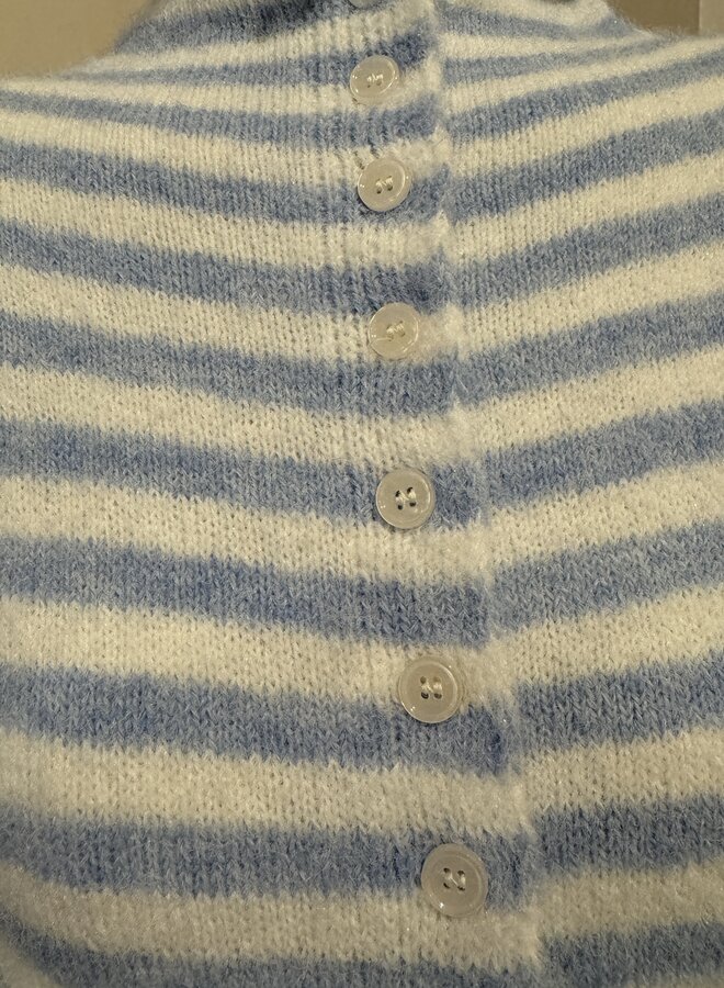 Cardigan Honey Bee - Ecru et Baby Bleu  (One Size)