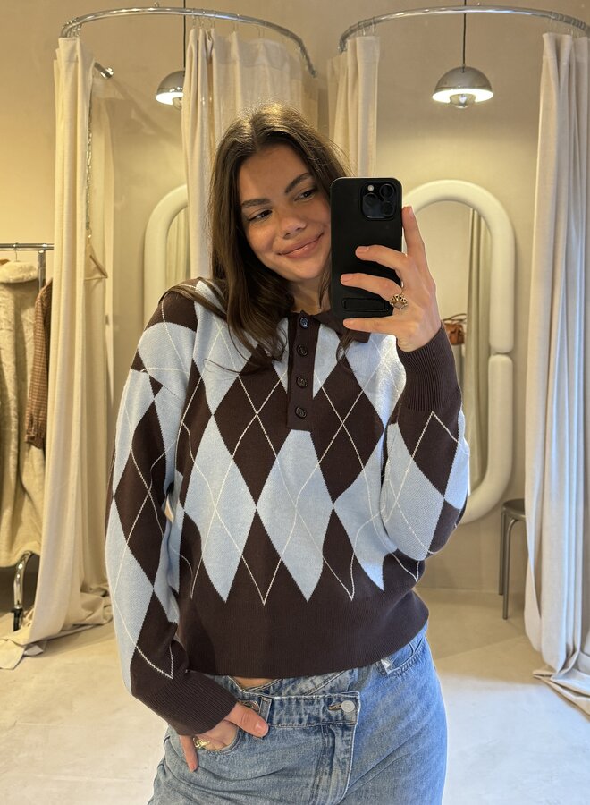 Take me on a golf date - Marron et Bleu (One Size)