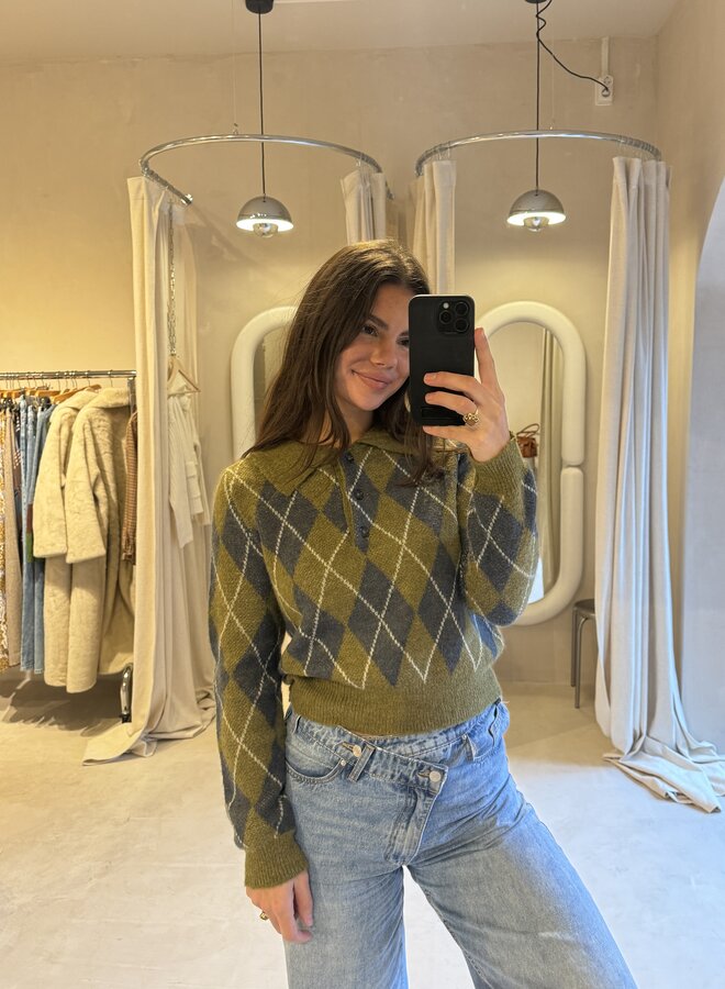 Pull Cecile - Vert et Bleu (One Size)