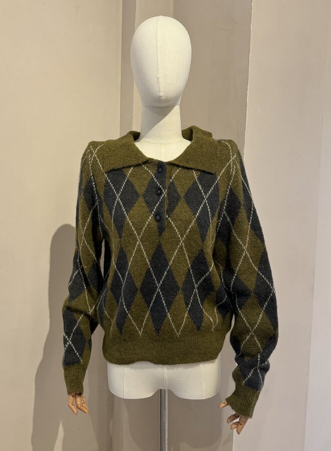 Pull Cecile - Vert et Bleu (One Size)