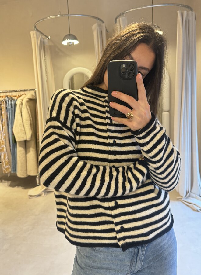 Cardigan Honey Bee - Noir et Beige (One Size)