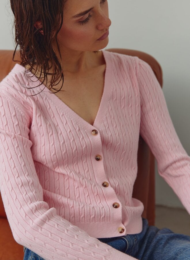 Noella - N-Laliah Knit Cardigan - Baby Pink