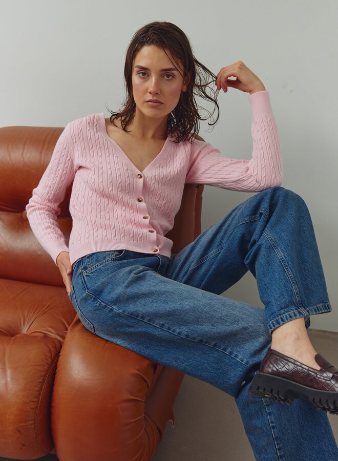 Noella - N-Laliah Knit Cardigan - Baby Pink