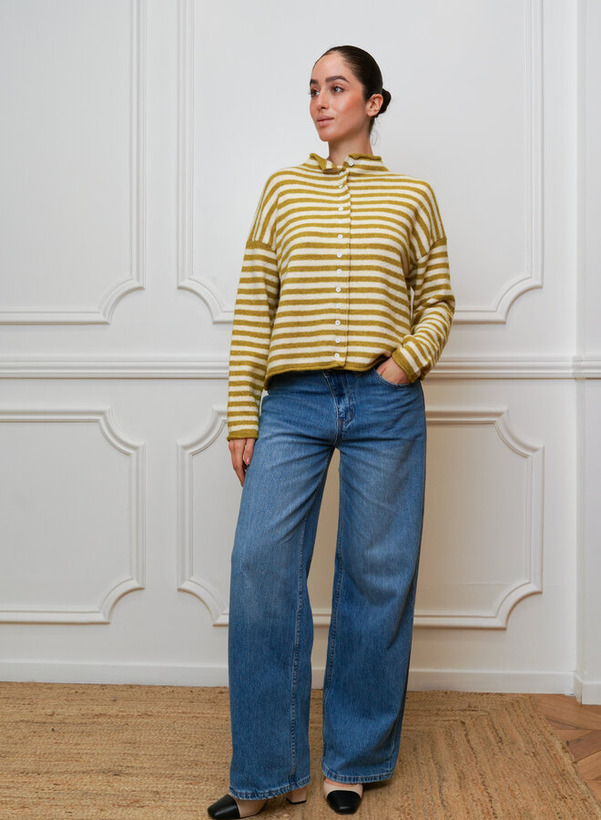 Cardigan Honey Bee - Vert Olive (One Size)