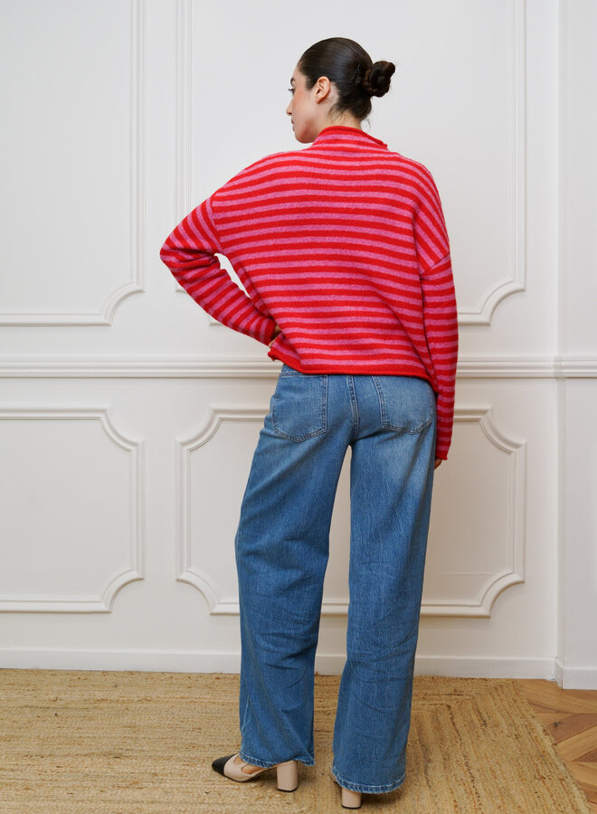 Cardigan Honey Bee - Fuchsia et Rouge  (One Size)