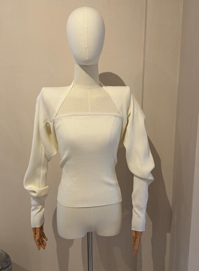 Set Kylie (Top & Sleeves) - Blanc
