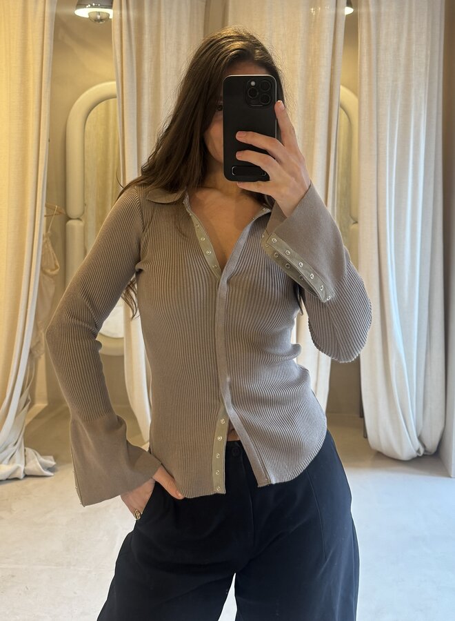 Top Luc Button - Taupe