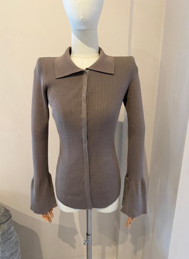 Top Luc Button - Taupe