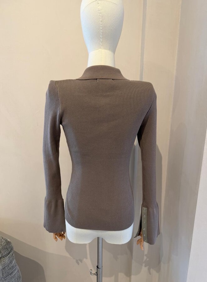 Top Luc Button - Taupe