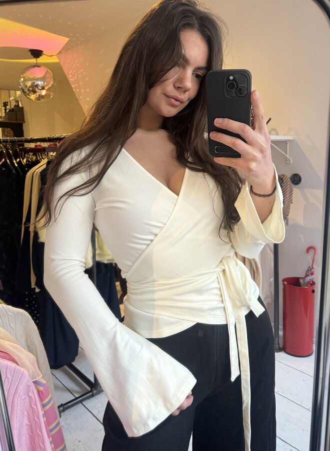 Candice Wrap Top - Ecru