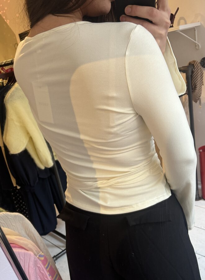 Candice Wrap Top - Ecru