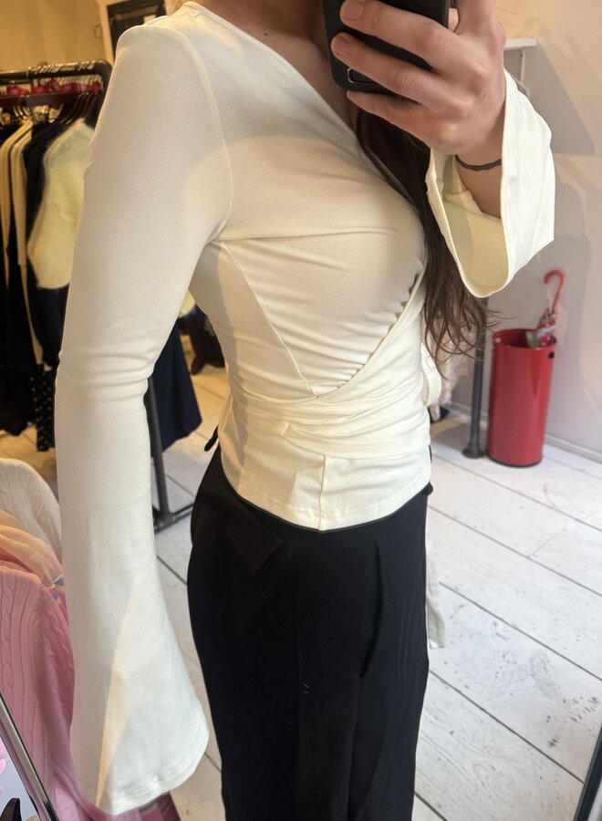 Candice Wrap Top - Ecru