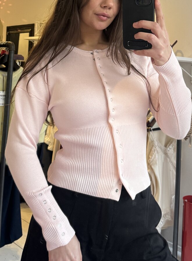 Top Luc Ce - Button Me - Rose