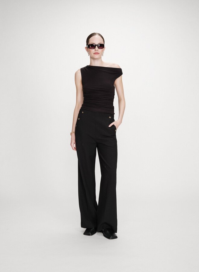 G&M - Straight Tailored Trousers Valigny - Noir