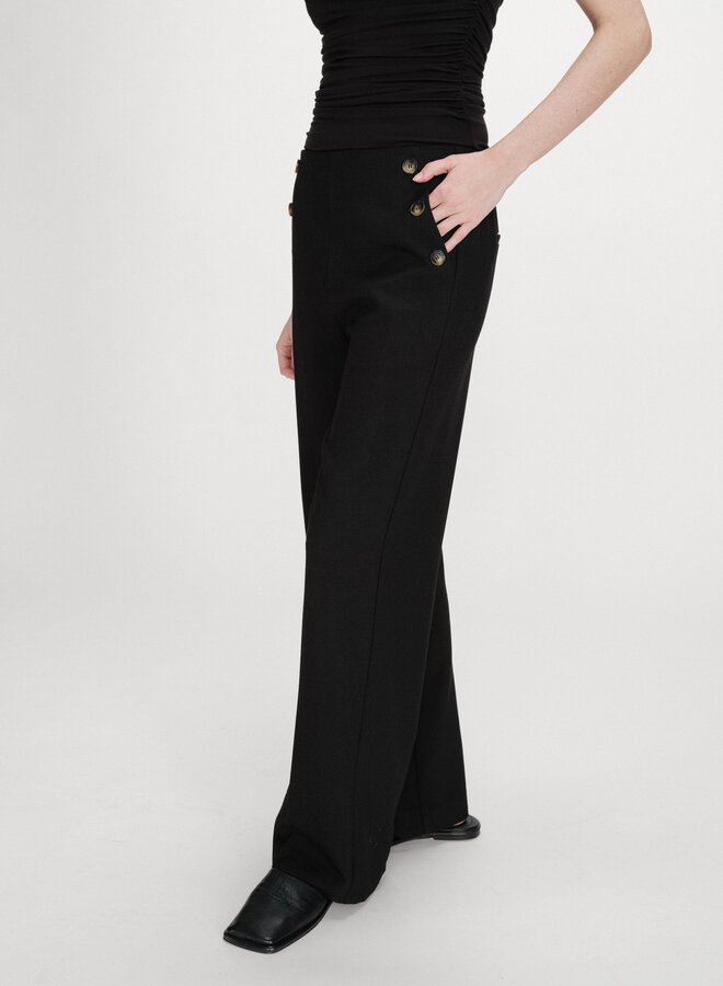 G&M - Straight Tailored Trousers Valigny - Noir