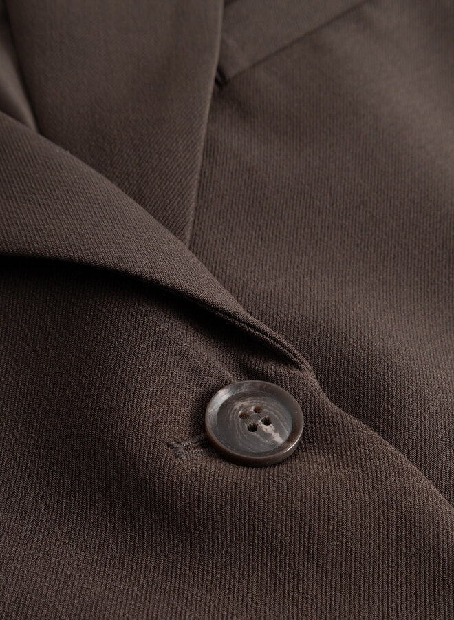 Noella - N Leanne Crop Blazer - Chocolate