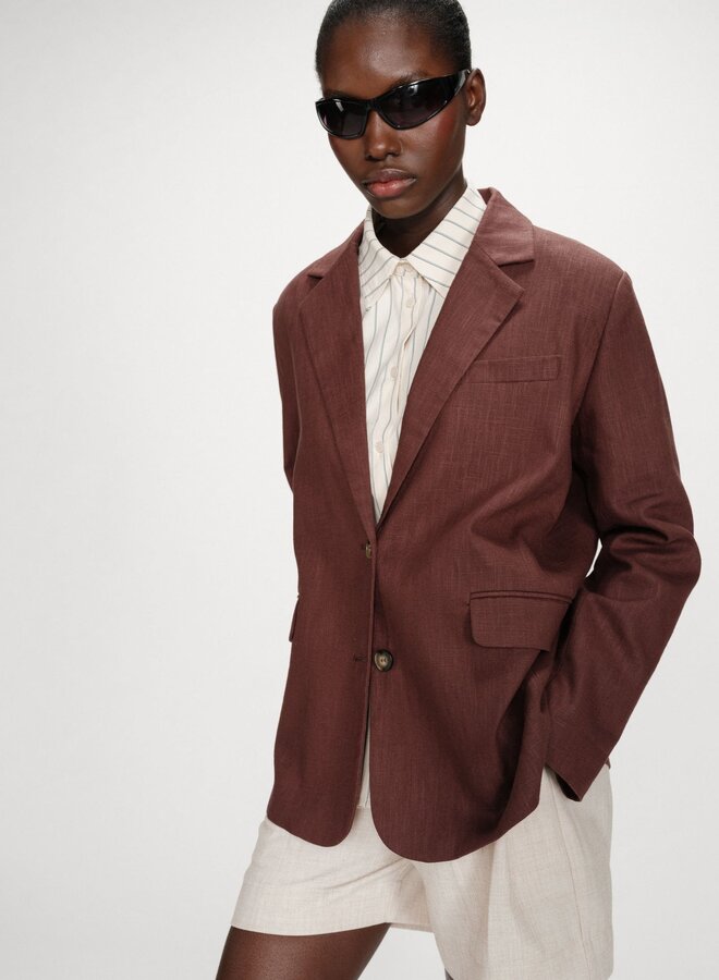 G&M - Linen and Cotton Blazer Velize - Chocolat