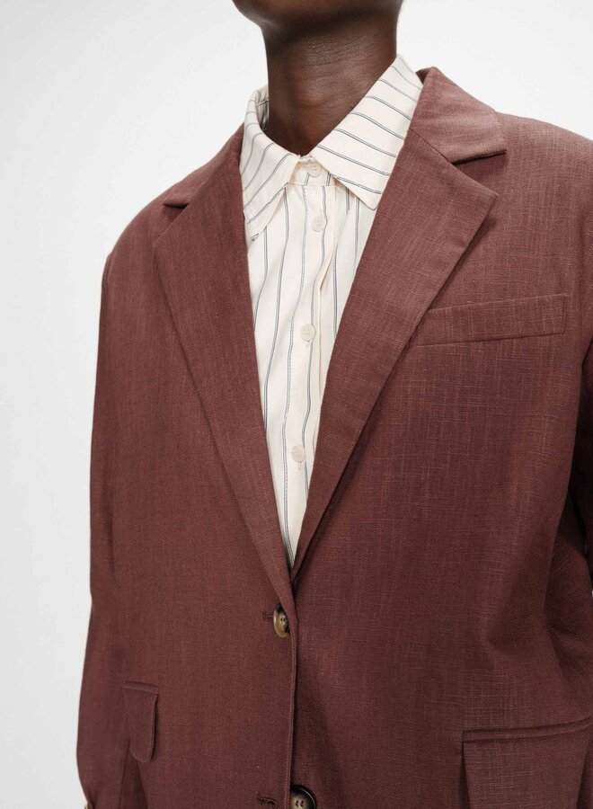 G&M - Linen and Cotton Blazer Velize - Chocolat
