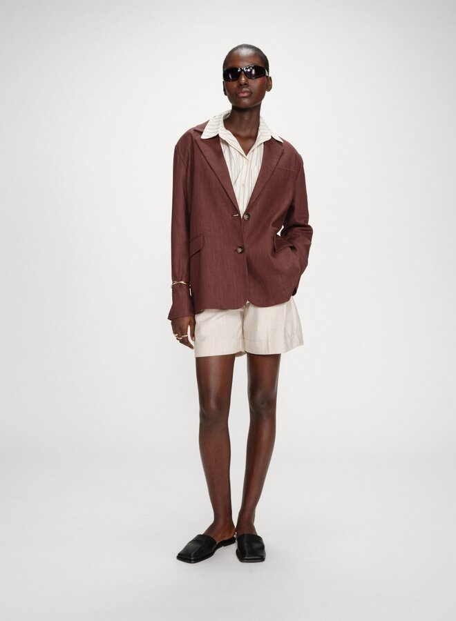 G&M - Linen and Cotton Blazer Velize - Chocolat