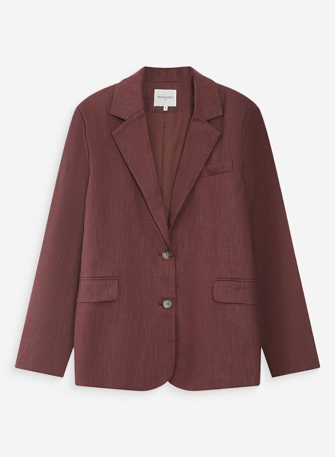 G&M - Linen and Cotton Blazer Velize - Chocolat