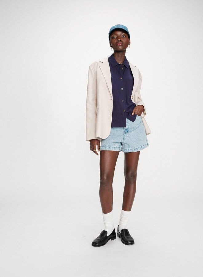 G&M - Linen and Cotton Blazer Velize - Sable