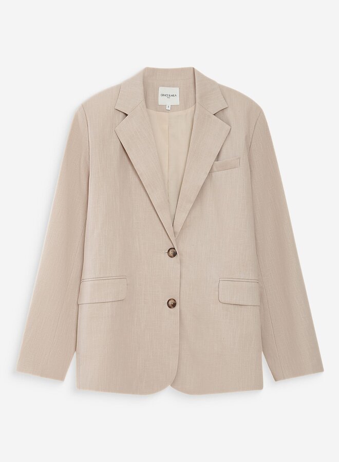 G&M - Linen and Cotton Blazer Velize - Sable