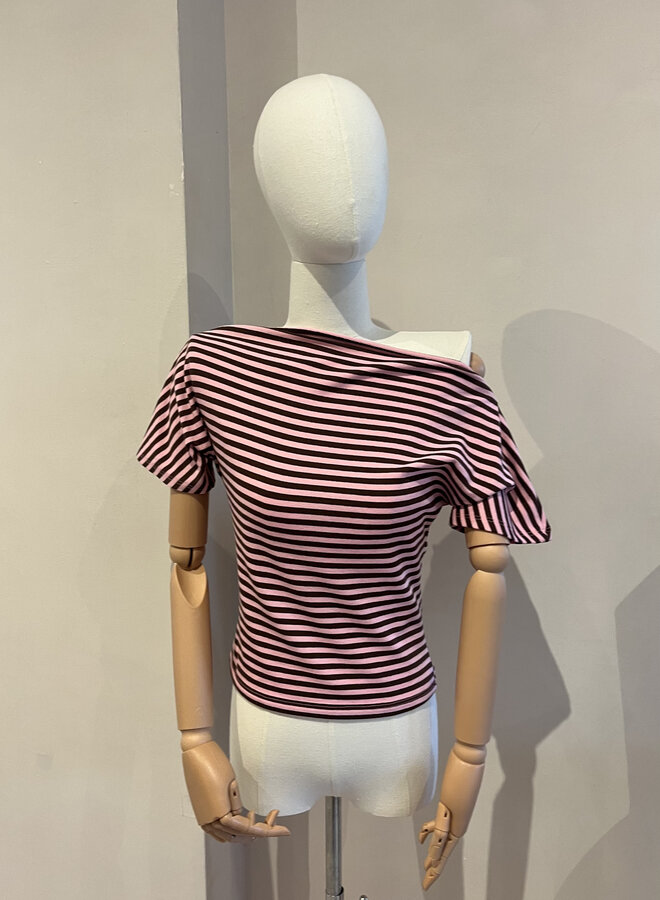 Honey Bee Off Shoulder Top - Rose et Marron