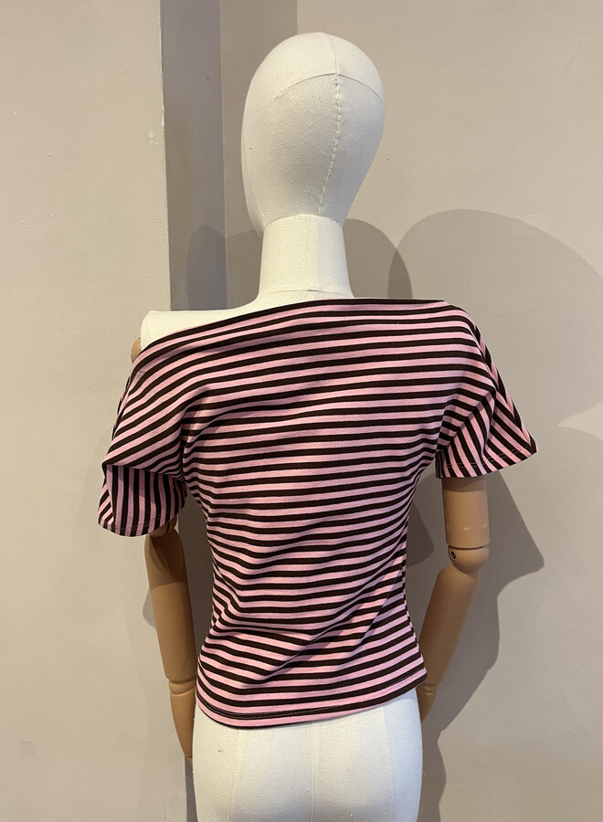 Honey Bee Off Shoulder Top - Rose et Marron