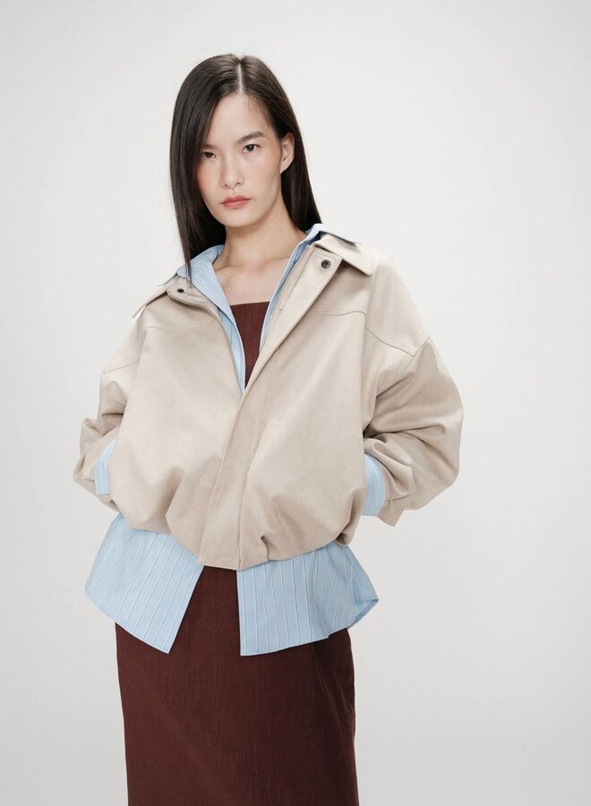 G&M - Veste Bomber Verve Suedine - Grege