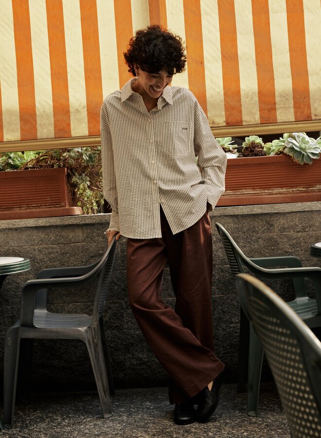G&M - Linen Tailored Trousers Vanelis - Chocolat