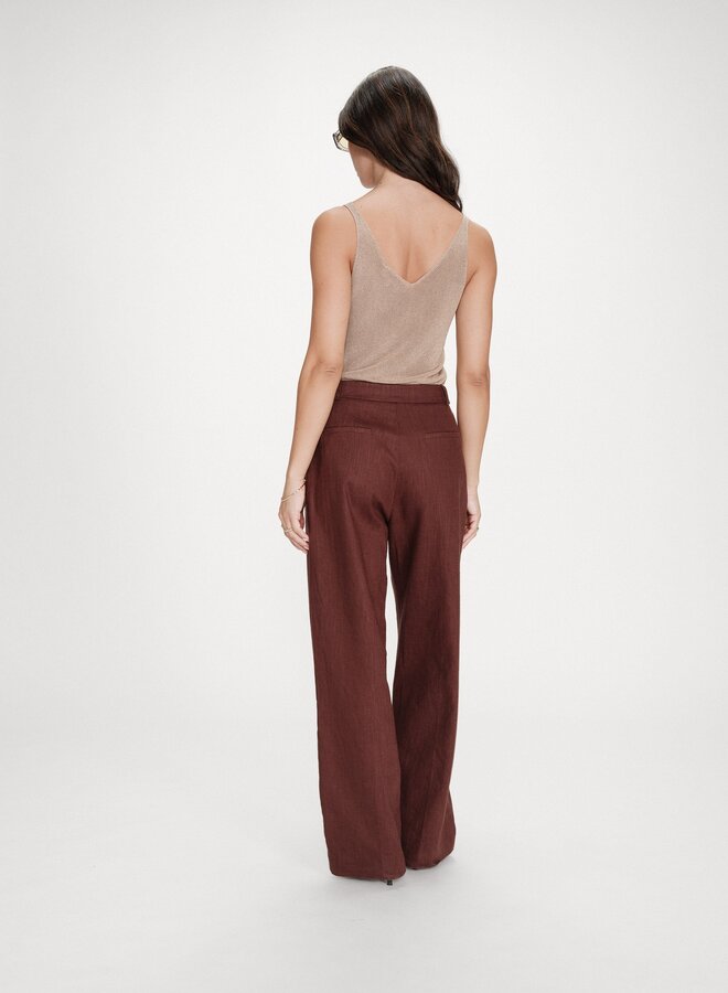 G&M - Linen Tailored Trousers Vanelis - Chocolat