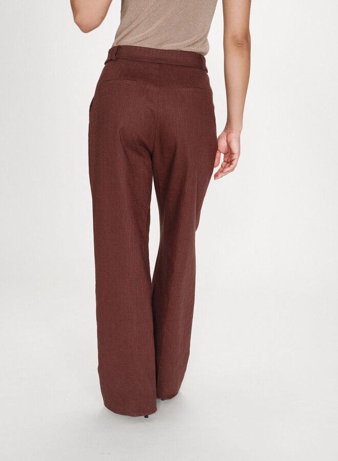 G&M - Linen Tailored Trousers Vanelis - Chocolat