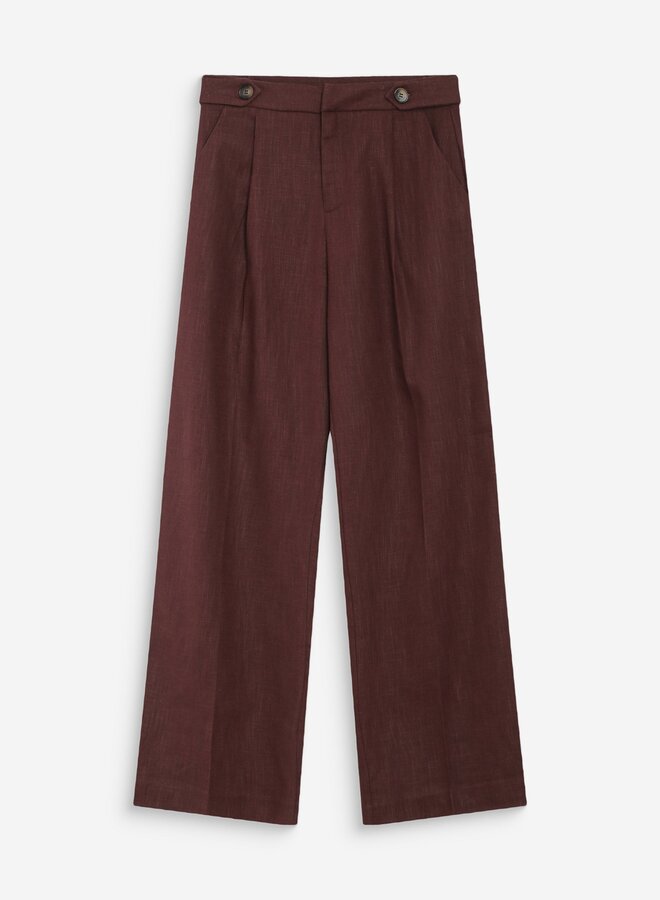 G&M - Linen Tailored Trousers Vanelis - Chocolat