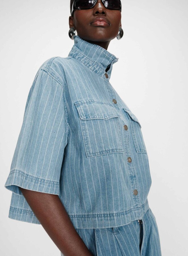 G&M - Cropped Denim Shirt Vita - Blue