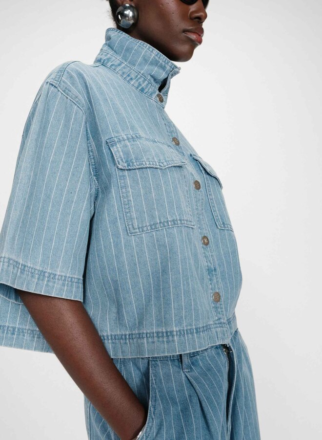 G&M - Cropped Denim Shirt Vita - Blue