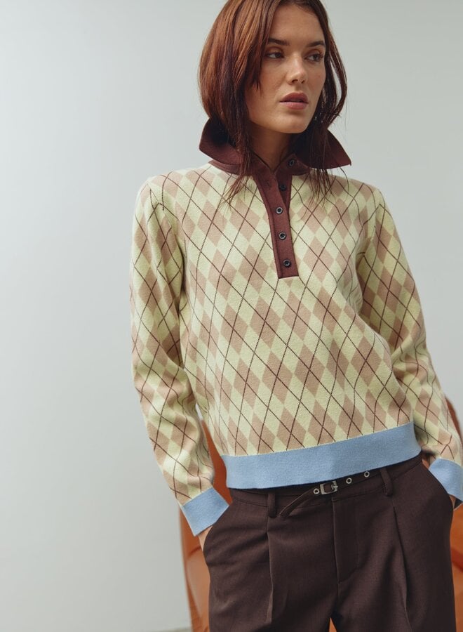 Noella - N-Makayla Knit - Diya Yellow Check